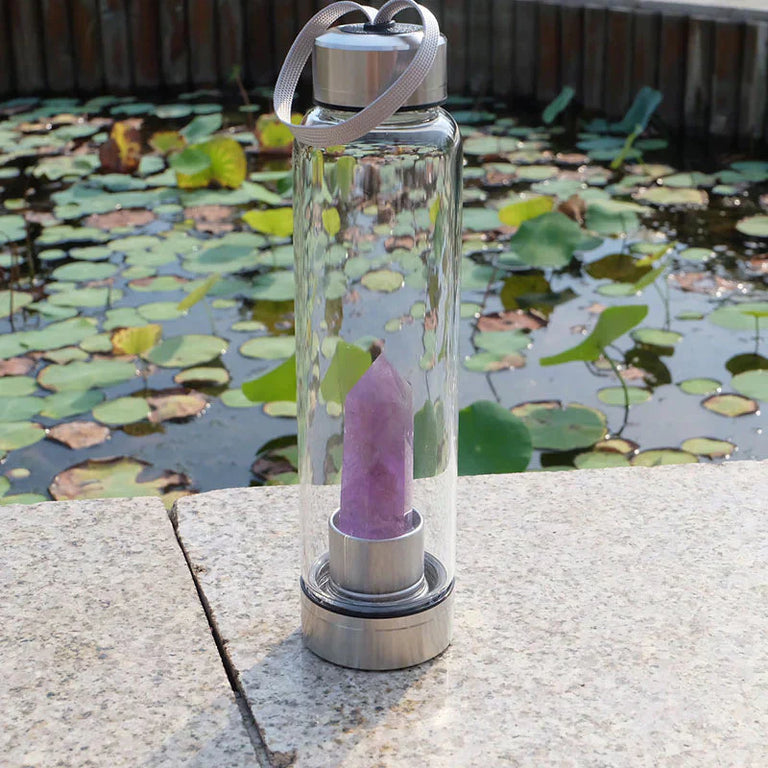 Amethyst Wand Energy Healing Water Bottle