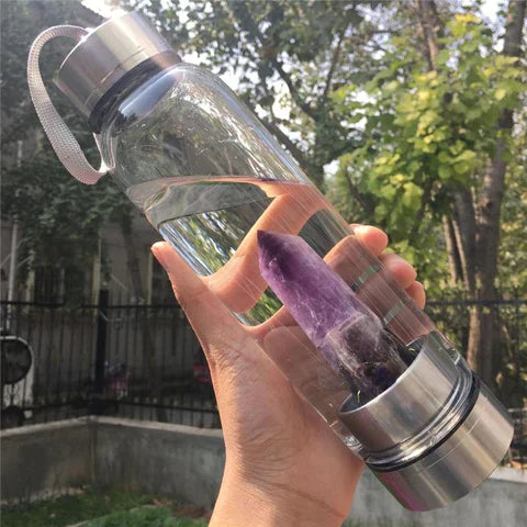 Amethyst Wand Energy Healing Water Bottle